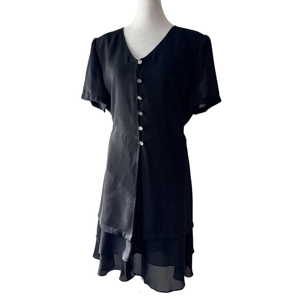 Vintage ‘90s Liz Claiborne Black Short Sleeve Knee Length Dress